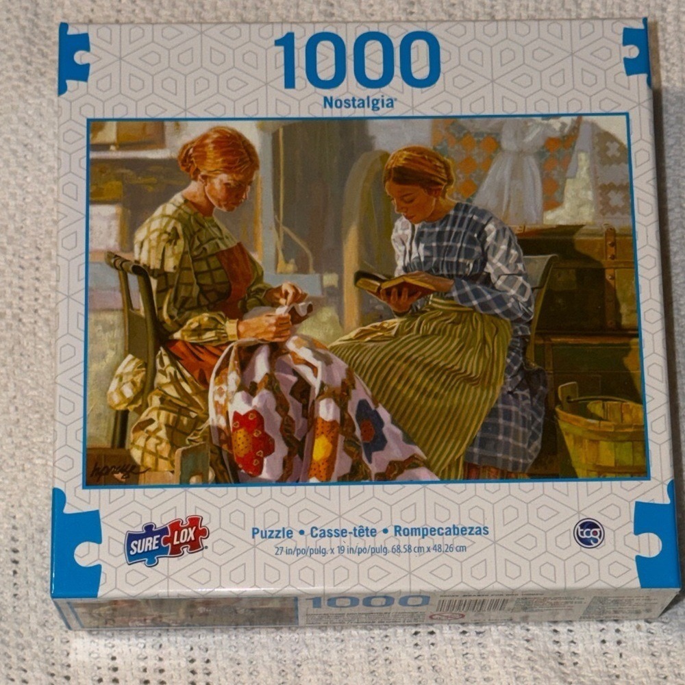 Sure-Lox Nostalgia 1000 Piece Jigsaw Puzzle Hearts for God 44780 Quilting Scene